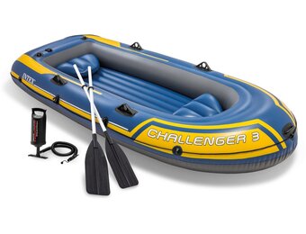 Intex Challenger 3 Boot Set - 295 x 137 x 43 cm - Inclusief peddels en pomp