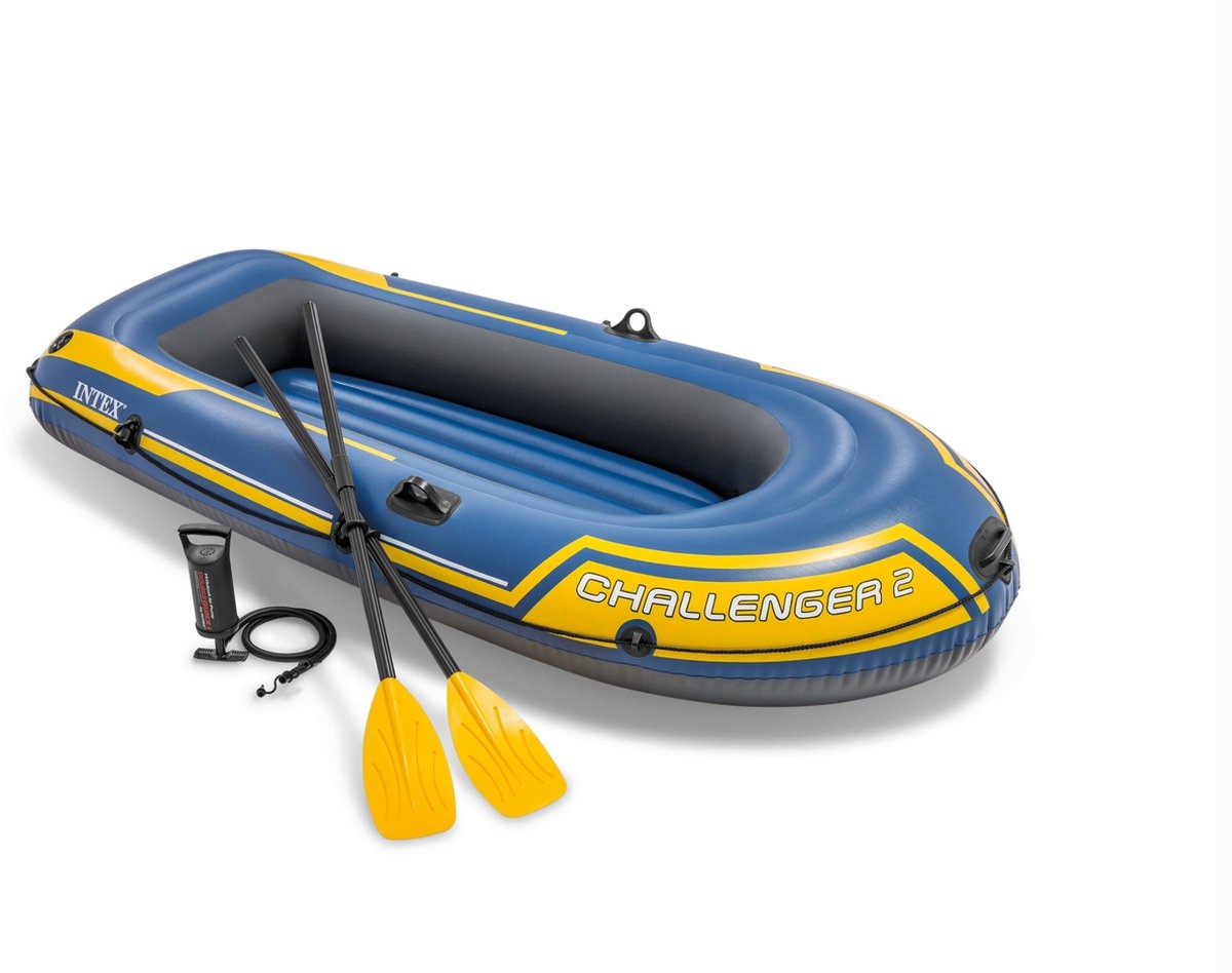 Intex Challenger 2 Boot Set - 236 x 114 x 41 cm - Inclusief peddels en pomp