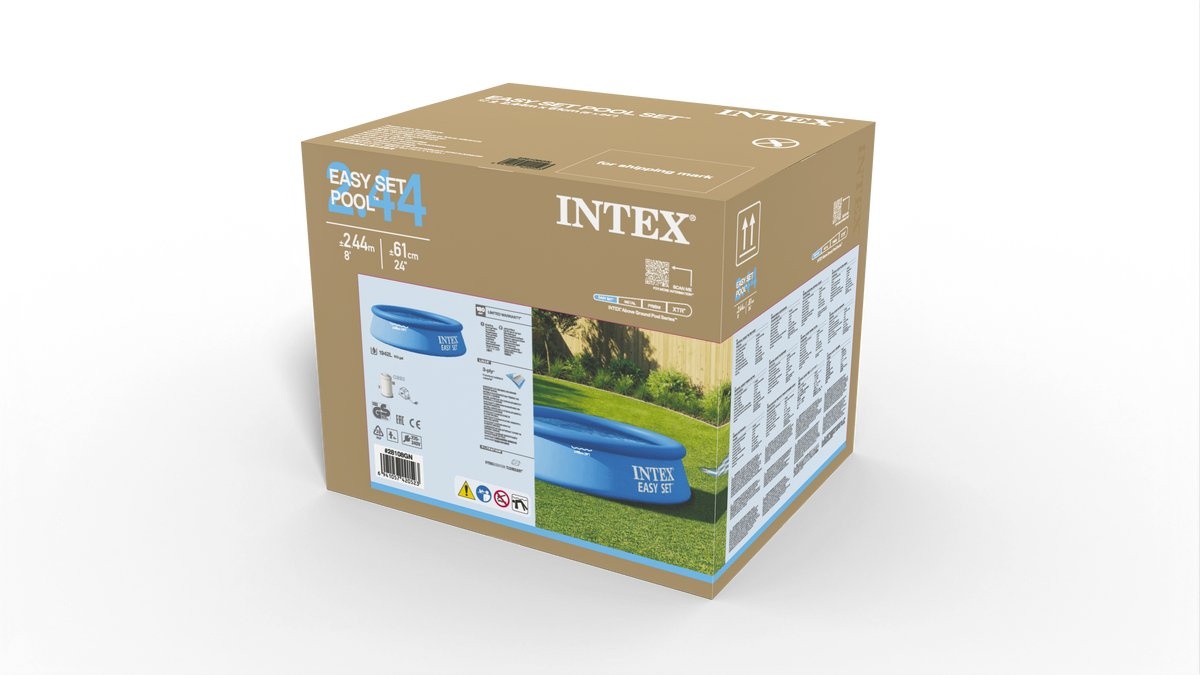 Intex Easy Set Opblaaszwembad Set - Ø 244 x 61 cm met filterpomp