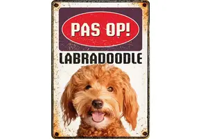 Plenty Gifts Waakbord - Pas op! Labradoodle