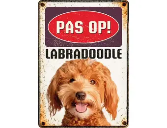 Plenty Gifts Waakbord - Pas op! Labradoodle