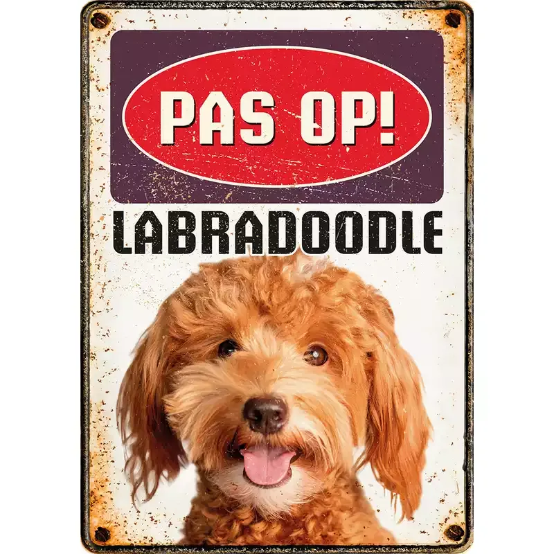 Plenty Gifts Waakbord - Pas op! Labradoodle