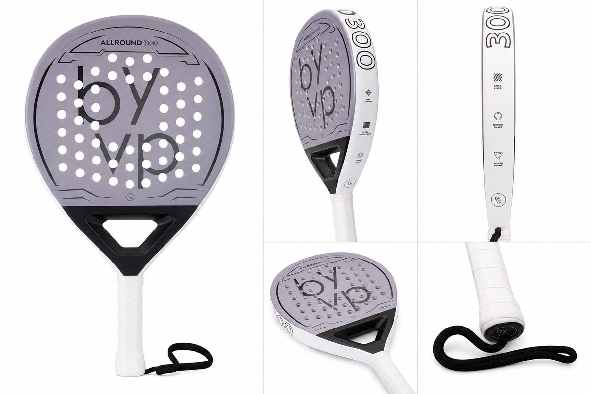 By VP Padel Racket Model 300 - Wit - Lichtgewicht Padelracket - Geschikt voor Beginners en Gevorderden