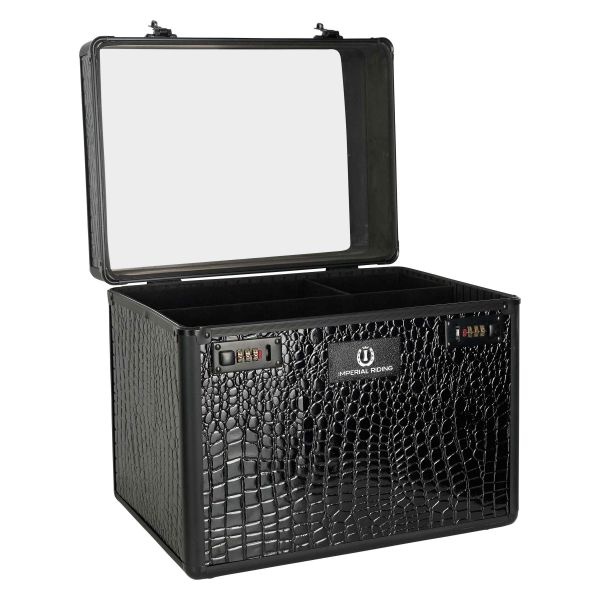Imperial Riding Grooming Box IRHShiny - Black Black Croco