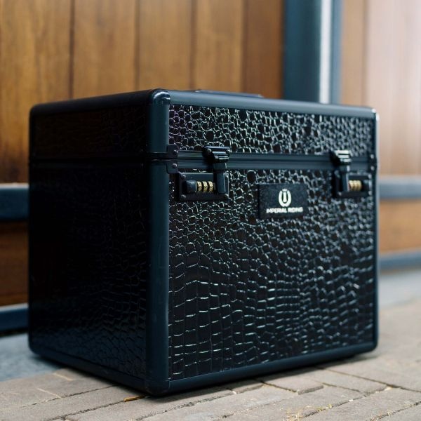 Imperial Riding Grooming Box IRHShiny - Black Black Croco