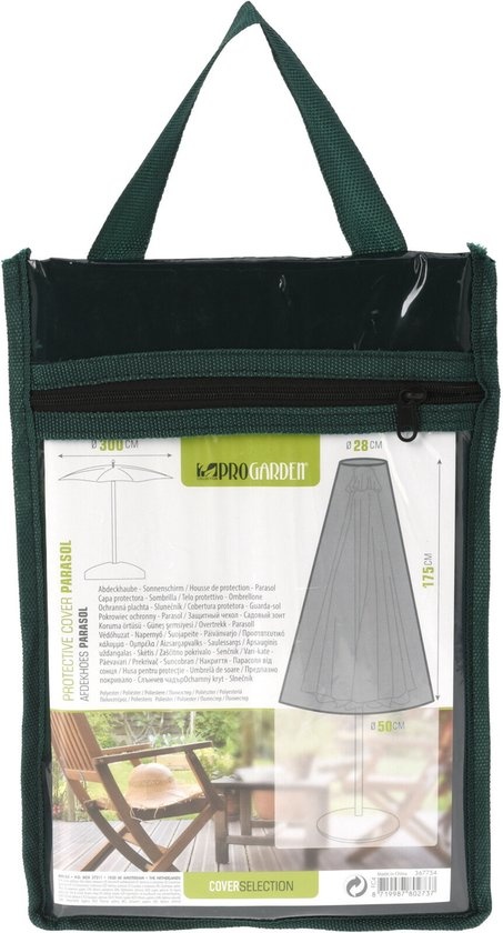 Pro Garden Afdekhoes voor parasol 175x28x50 cm - Donkergroen