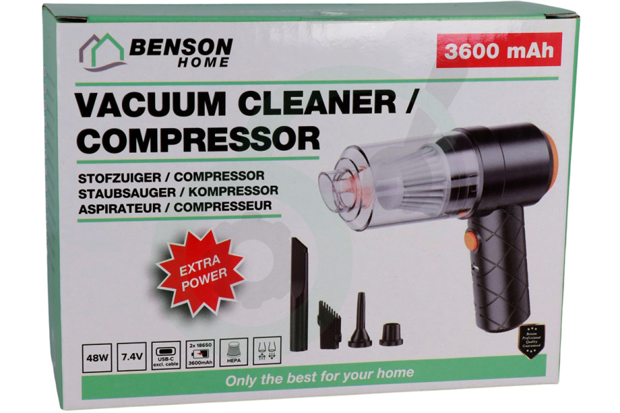 Benson 2-in-1 Stofzuiger en Compressor Mini