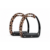 HB Showtime Veiligheidsbeugels Luipaard – Luxe Stijgbeugels met Luipaardprint – 12cm