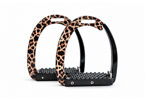 HB Showtime Veiligheidsbeugels Luipaard – Luxe Stijgbeugels met Luipaardprint – 12cm