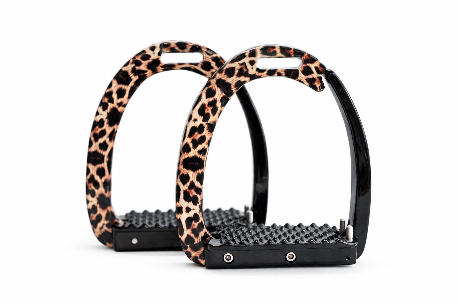 HB Showtime Veiligheidsbeugels Luipaard – Luxe Stijgbeugels met Luipaardprint – 12cm