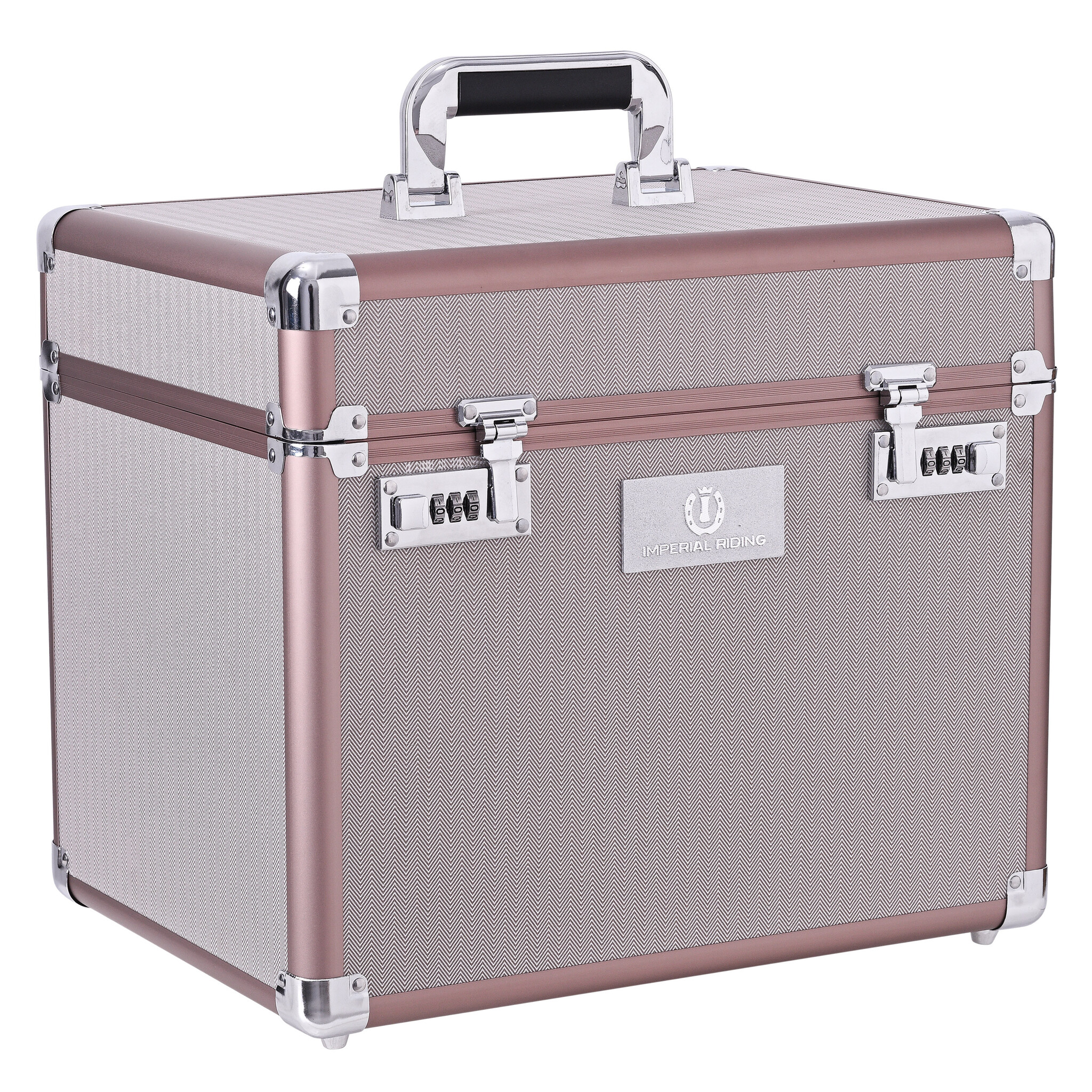 Imperial Riding Grooming Box IRHShiny - Taupe Herringbone