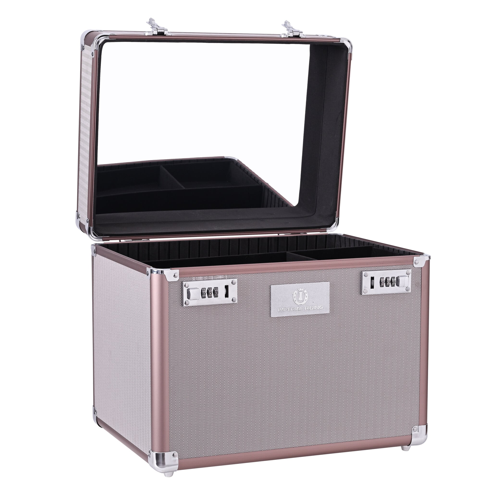 Imperial Riding Grooming Box IRHShiny - Taupe Herringbone