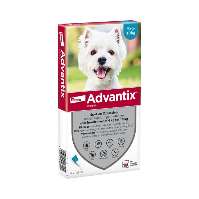 Advantix 100/500 Hond 4-10 Kg - 4 Pipetten
