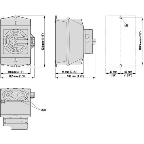 Eaton Eaton PV-Werkschakelaar 199535 – 20Amp 2-Polig (PV-20A-2P-AC-I1/SVB-SW)