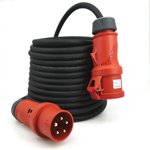 Kabelsopmaat.nl Verlengkabel CEE 32A 5P 25M 5G6mm2 H07RN-F PRO Kabelsopmaat.nl Verlengkabel CEE 32A 5P 25M 5G6mm2 H07RN-F PRO