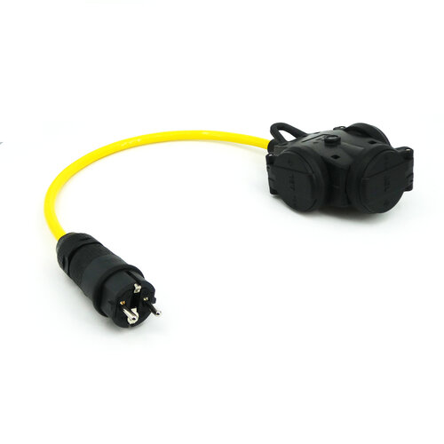 Kabelsopmaat.nl Verloopkabel Randaarde PRO 0,5mtr 3G2,5mm2 > 3-weg H07BQ-F Kabelsopmaat.nl Verloopkabel Randaarde PRO 0,5mtr 3G2,5mm2 > 3-weg H07BQ-F