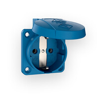11011 Wandcontactdoos 16A 250V 2P + randaarde inbouw blauw Schuko