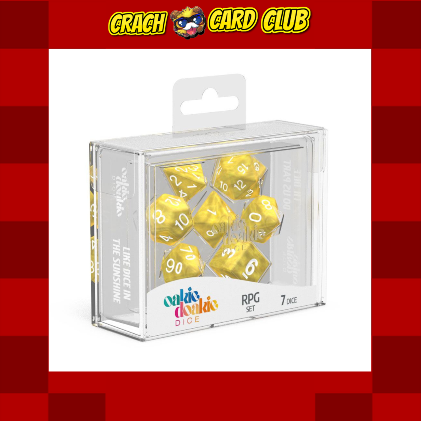 aokie doakie Oakie Doakie Dice RPG Set Marble - Yellow (7)