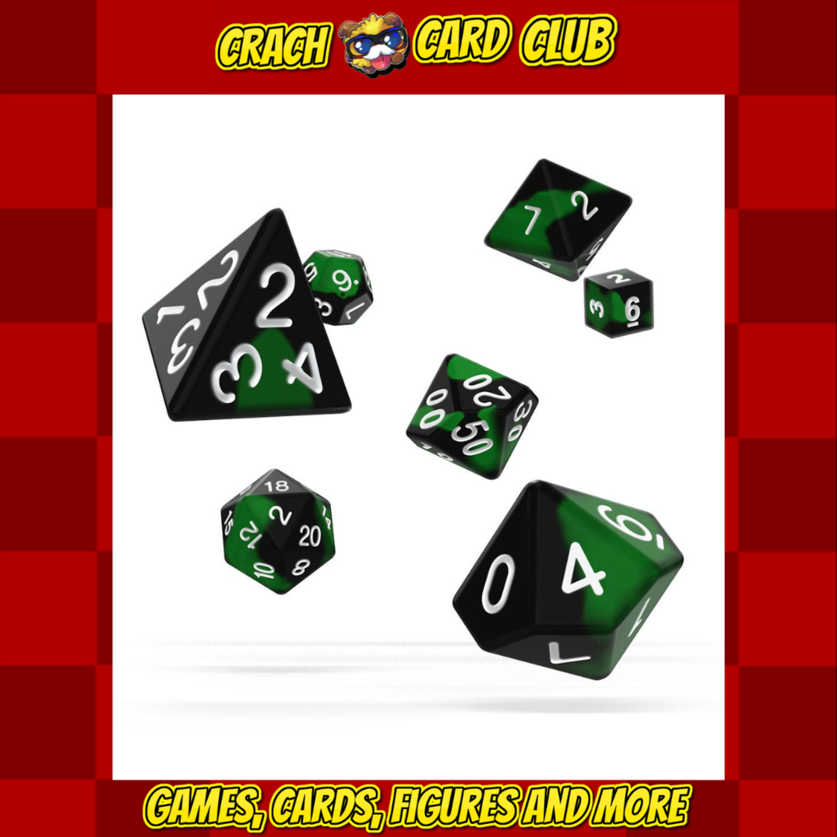 oakie doakie Oakie Doakie Dice RPG Set Glow in the Dark - Biohazard (7)