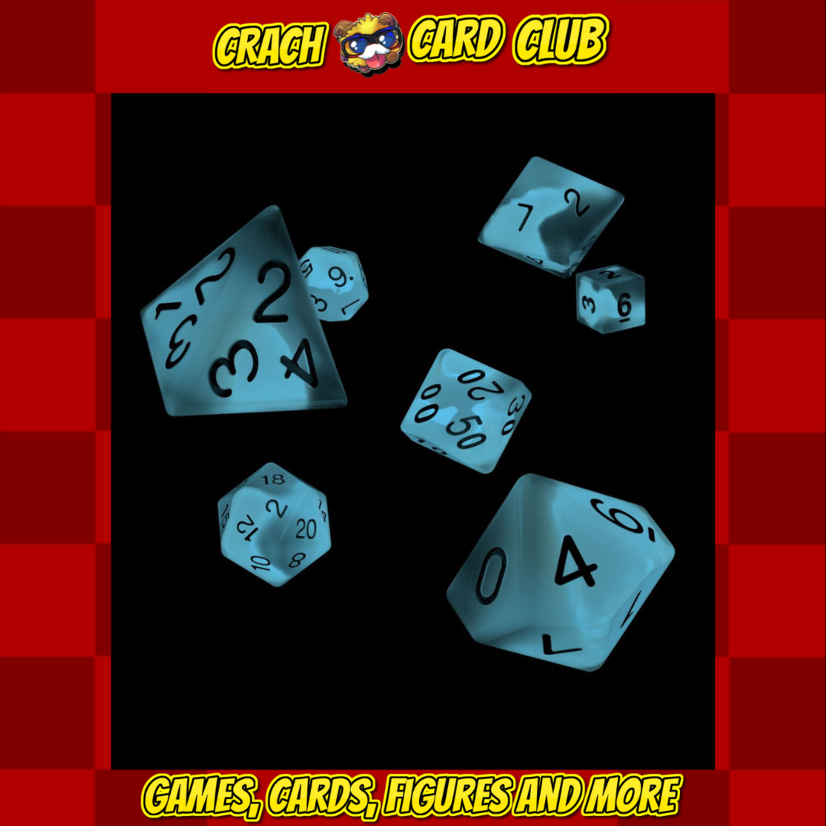 oakie doakie Oakie Doakie Dice RPG Set Glow in the Dark - Arctic (7)