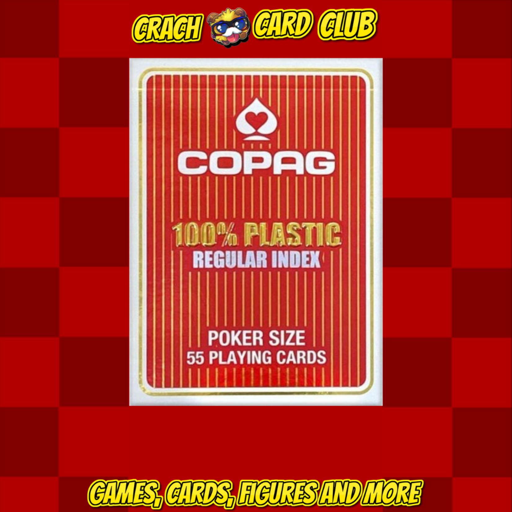 copag Copag 100% plastic Poker normal faces rood - Speelkaarten