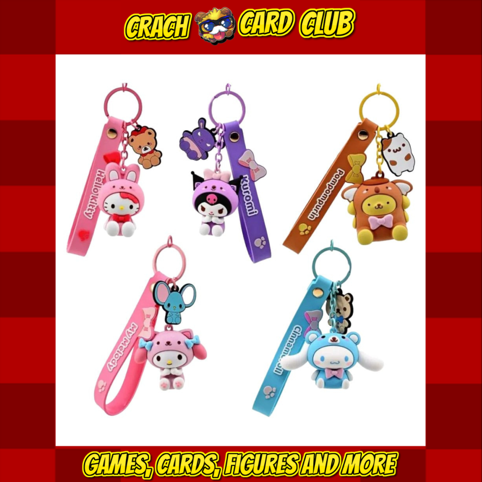 hello kitty and friends Sanrio Animal Series Keychain with Hand Strap Hello Kitty and Friends