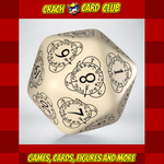DICE D20 Level Counter Beige & black Die
