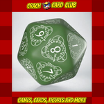 DICE D20 Level Counter Green & white Die