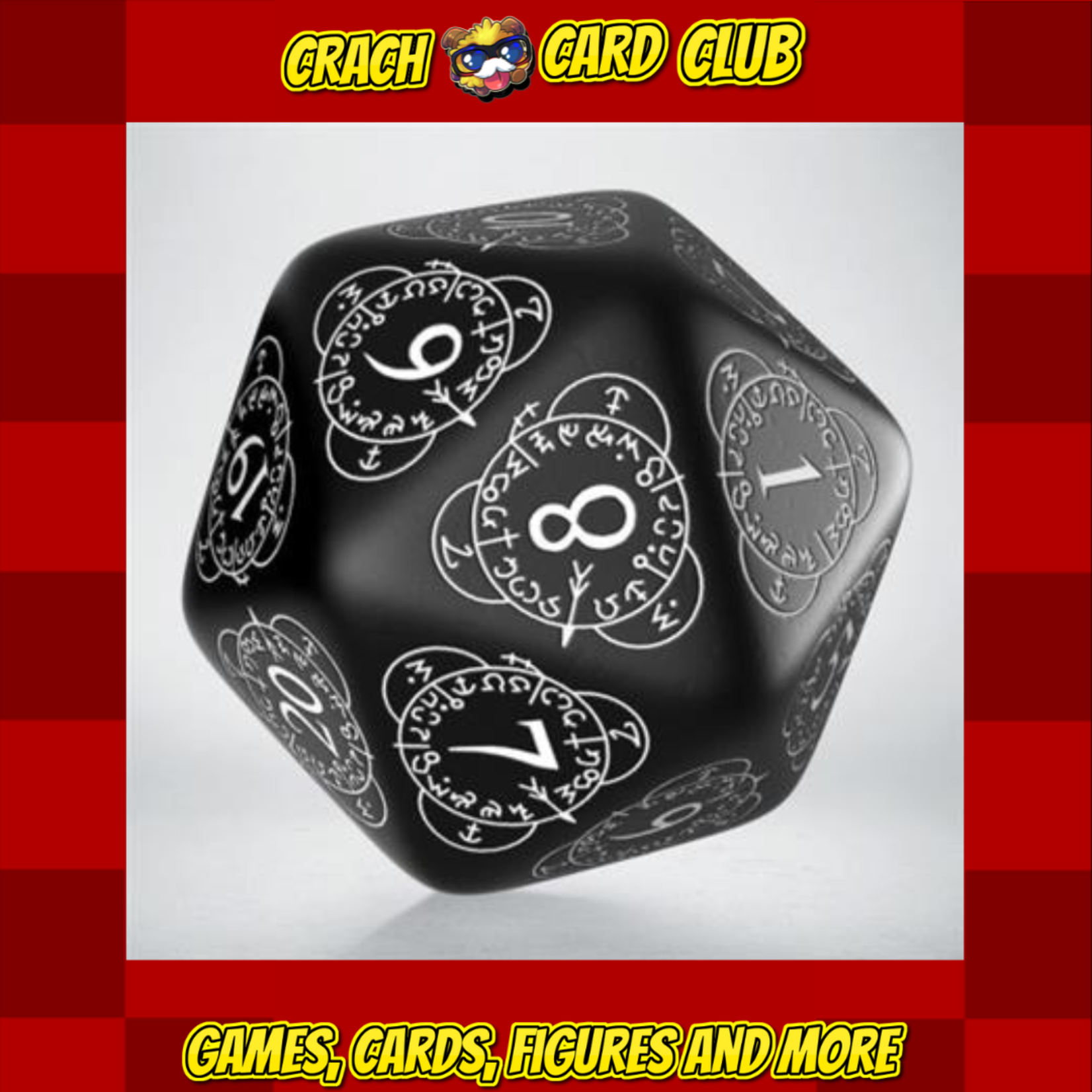 DICE D20 Level Counter Black & white Die
