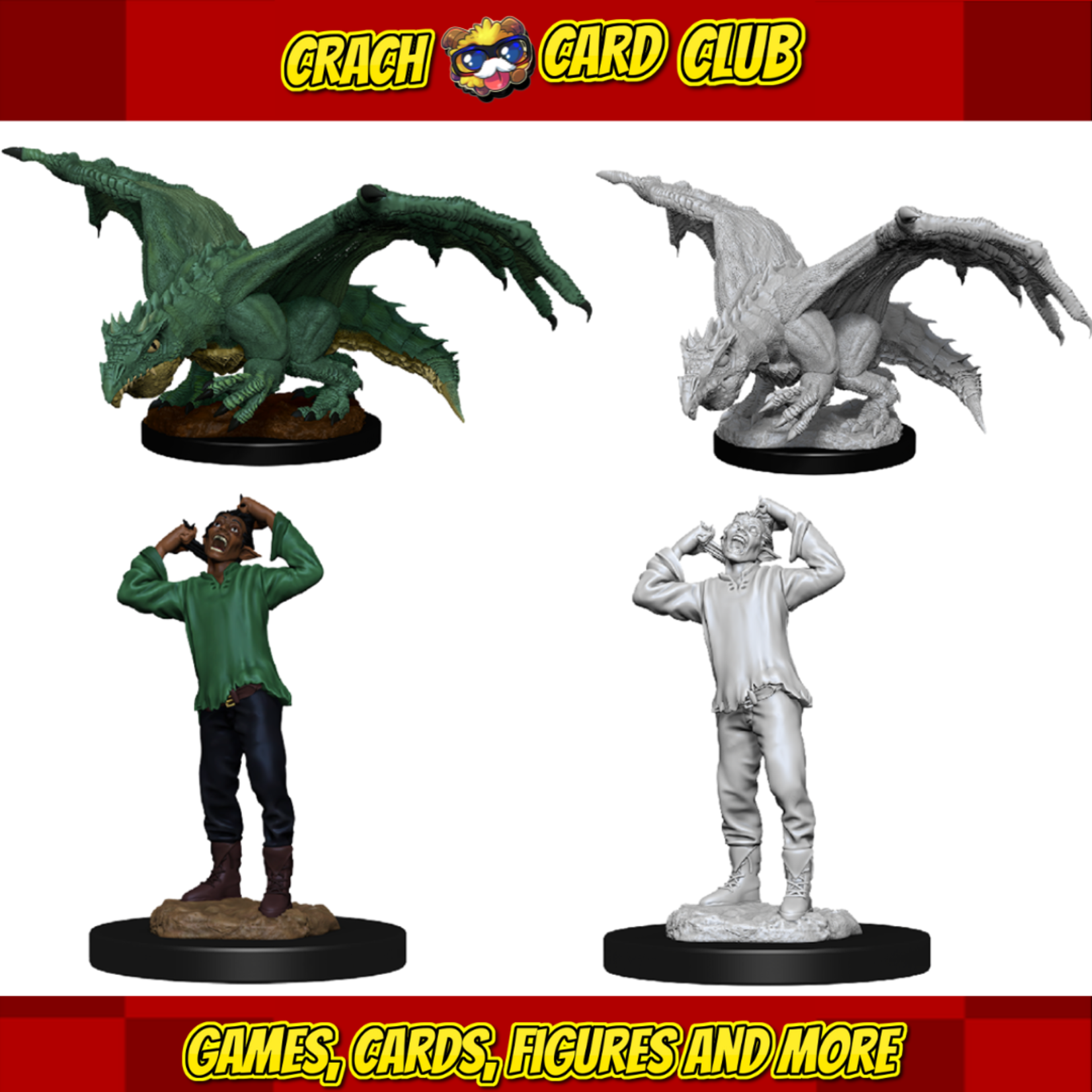 d&d D&D Nolzur's Marvelous Miniatures - Green Dragon Wyrmling & Afflicted Elf
