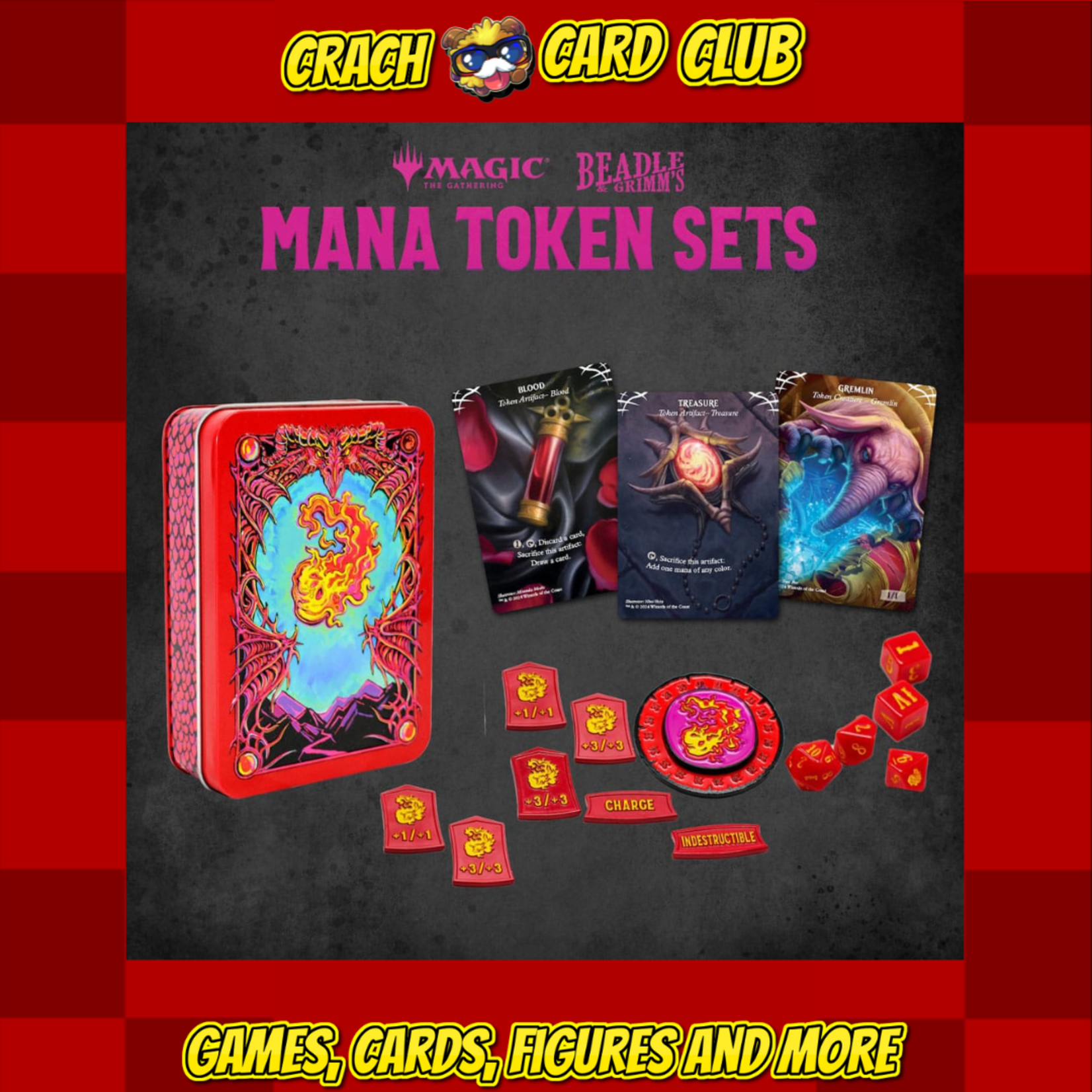 Beadle & Grimm's Magic the Gathering Dice and Token Pack Red Mana