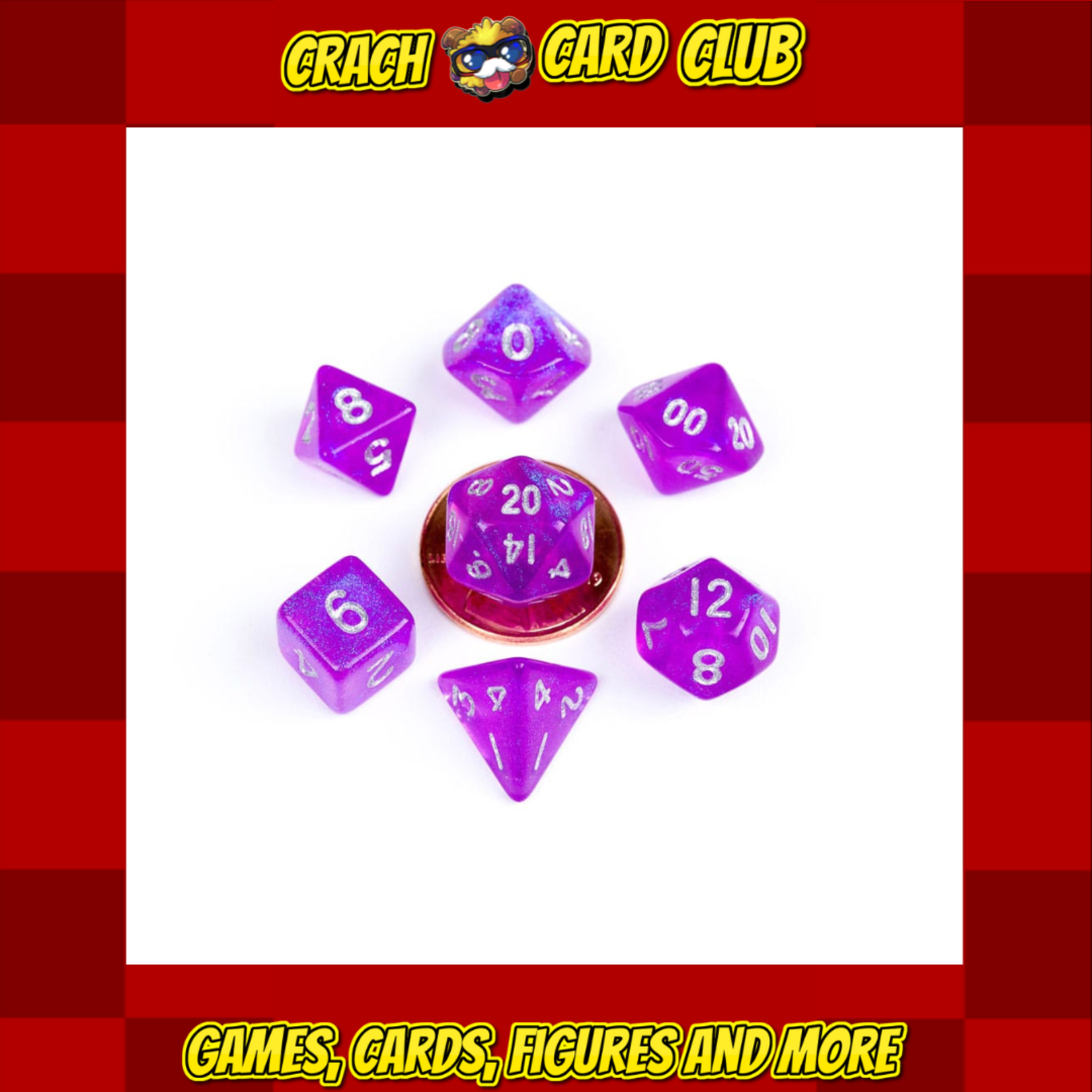 fanroll FanRoll Mini Dice Set Stardust Purple (7)