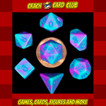 fanroll FanRoll Mini Dice Set Turquoise and Purple Marble (7)