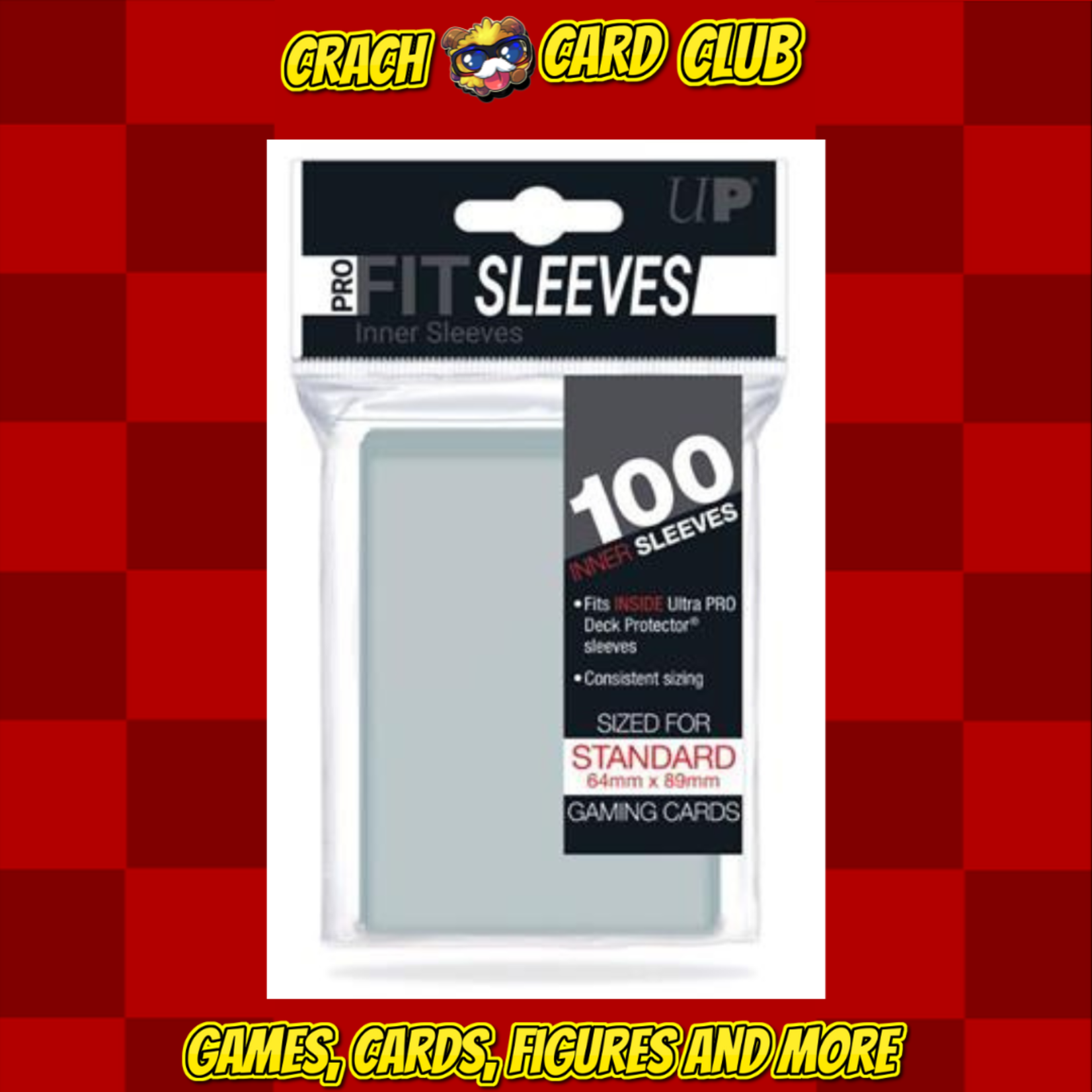 Ultra Pro UP - Standard Sleeves - Pro-Fit Card Clear (100 Sleeves)