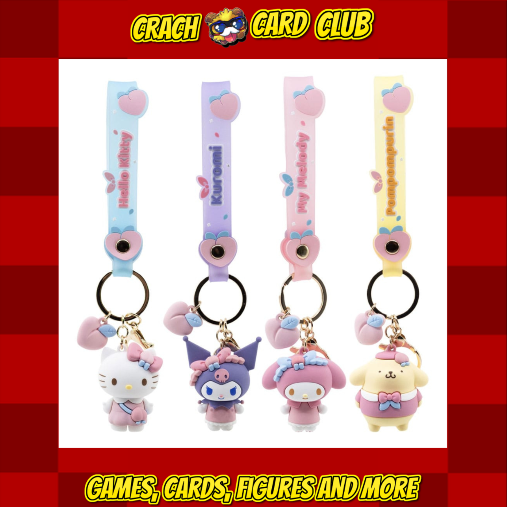 sanrio Sanrio Peach Series Keychain with Hand Strap Hello Kitty and Friends (1)