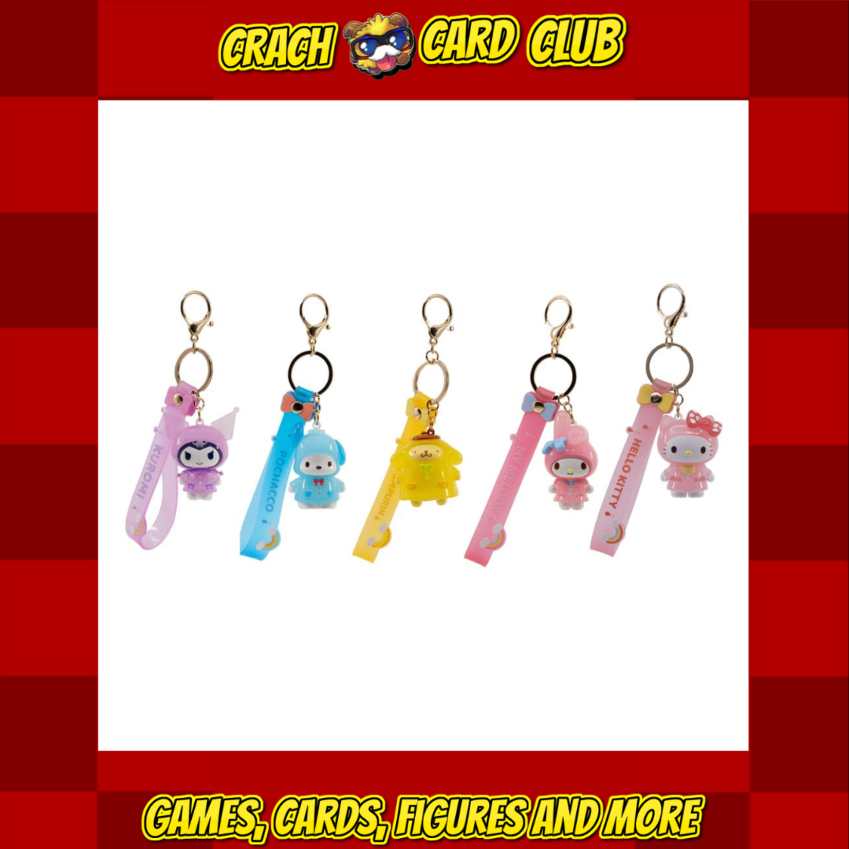 sanrio Sanrio Raincoat Series Keychain with Hand Strap Hello Kitty and Friends