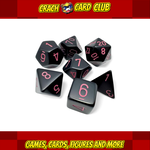 DICE Opaque Black/pink Polyhedral 7-Dice Set