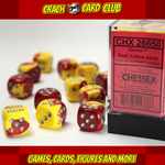 Chessex Dice Set Gemi 15mm Red-Yellow Sil D6 (36)