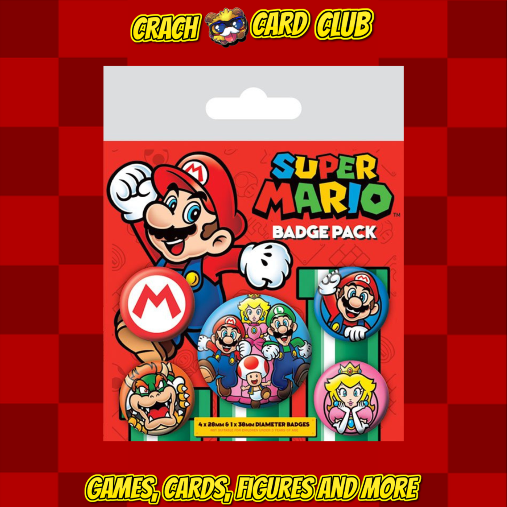 mario Super Mario Pin-Back Buttons 5-Pack