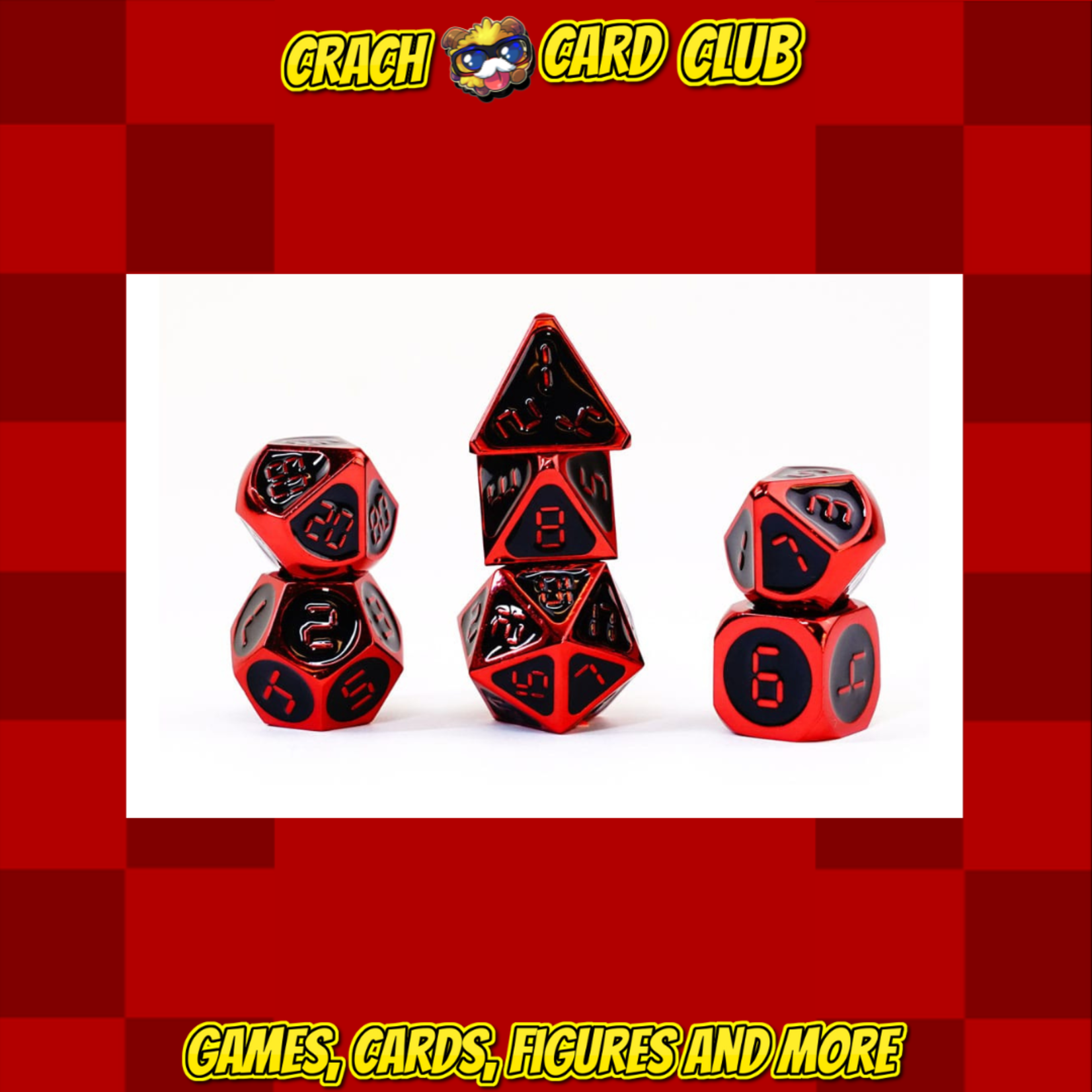 fanroll FanRoll Dice Set Red with Black Enamel (7)