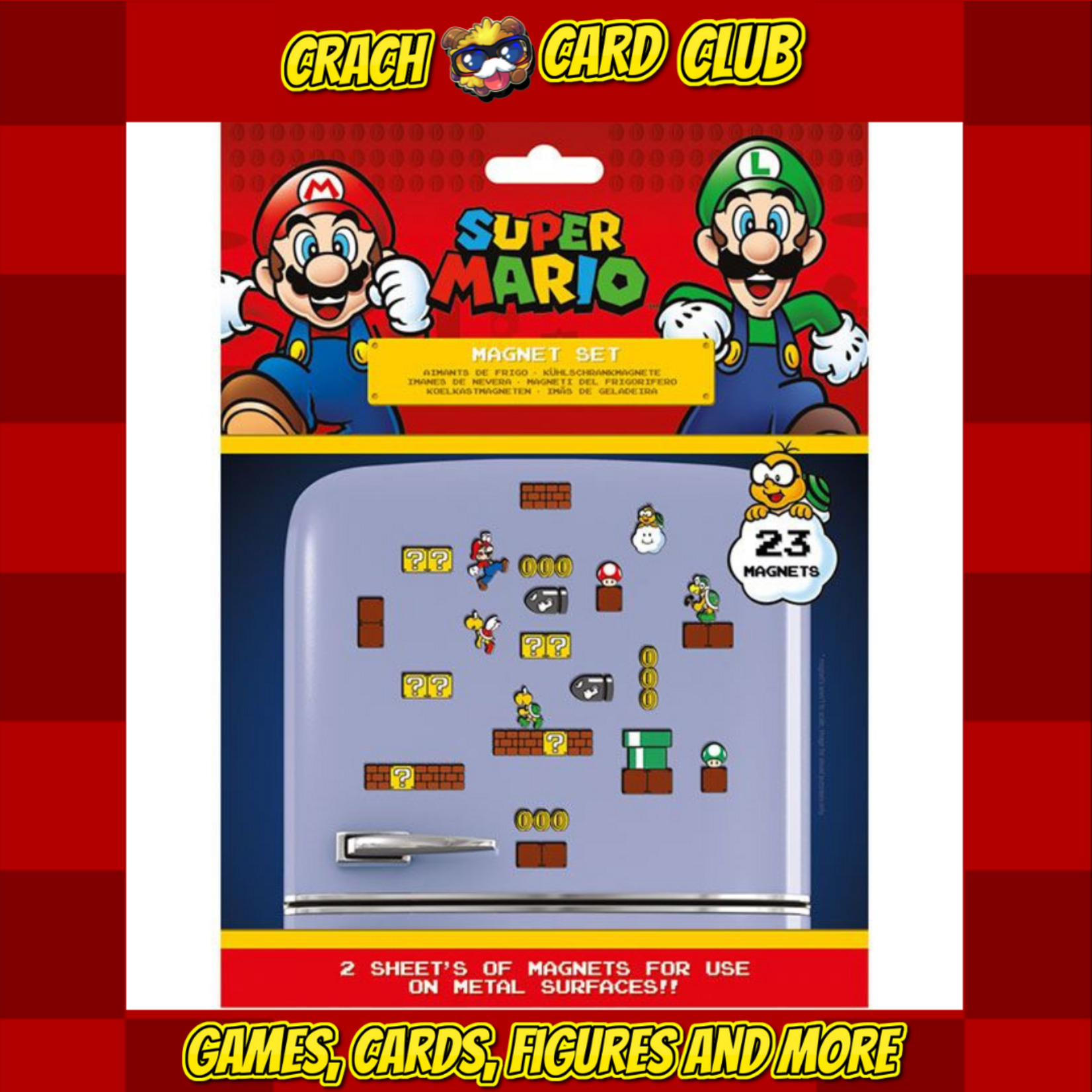 Nintendo Super Mario Fridge Magnets Mushroom Kingdom