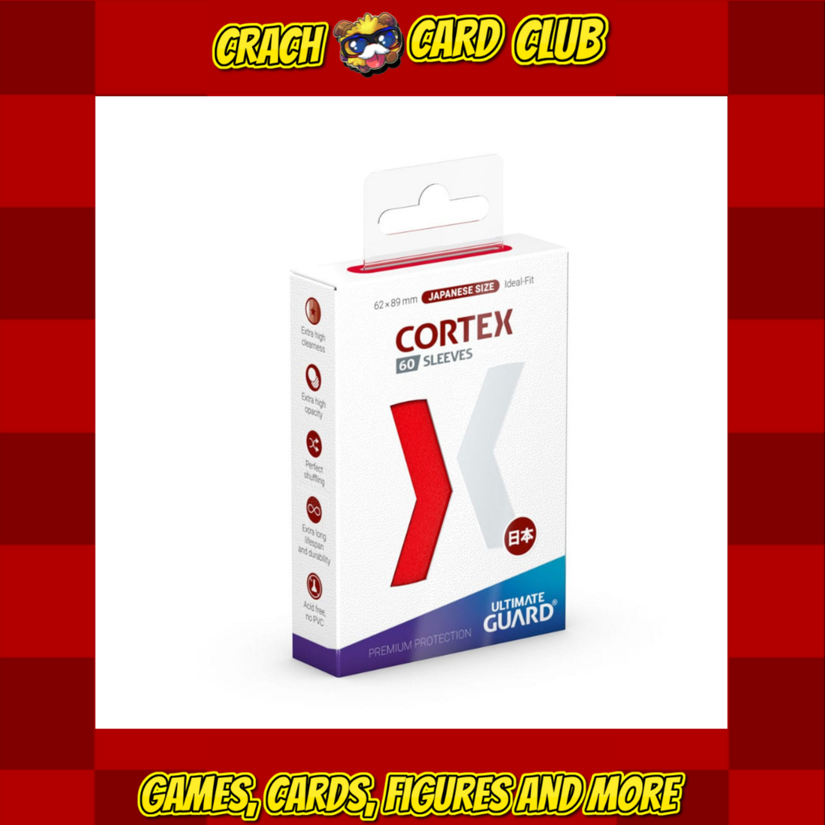 ultimate guard Ultimate Guard Cortex Sleeves Japanese Size (60) - Red