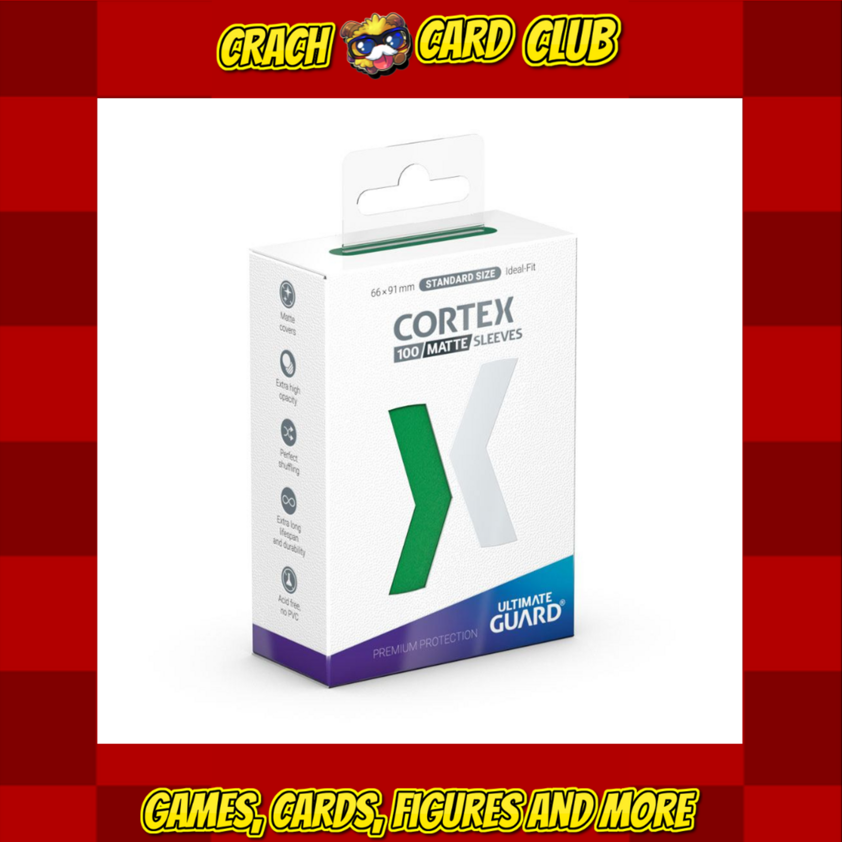 ultimate guard Ultimate Guard Cortex Sleeves Matte Standard Size (100) - Green