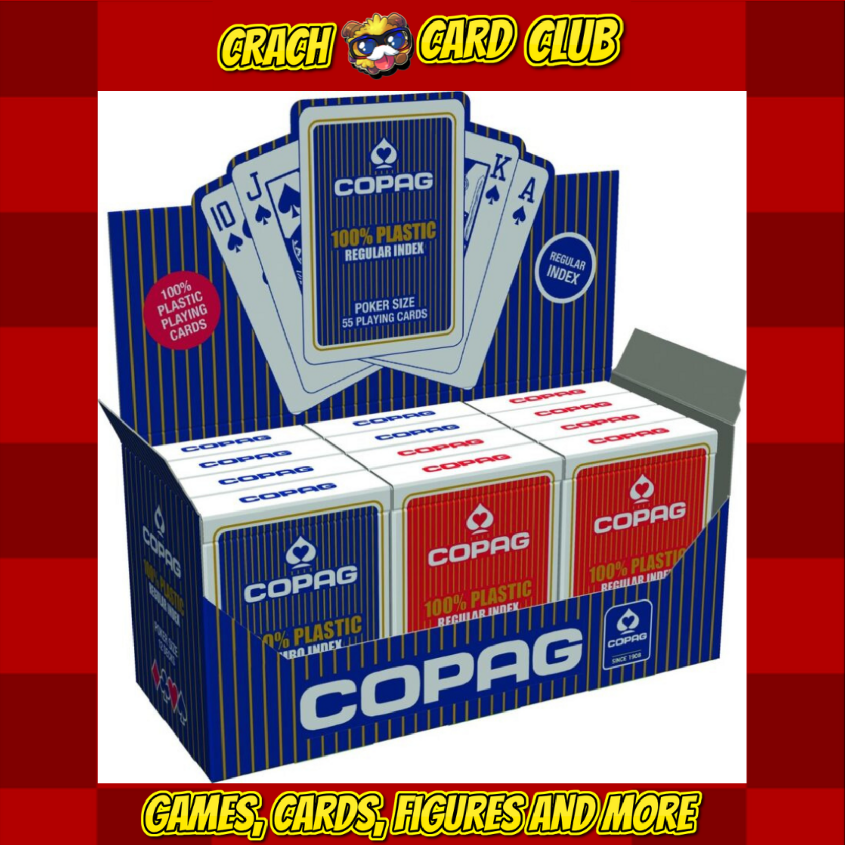copag Copag 100% plastic Poker normal faces rood - Speelkaarten