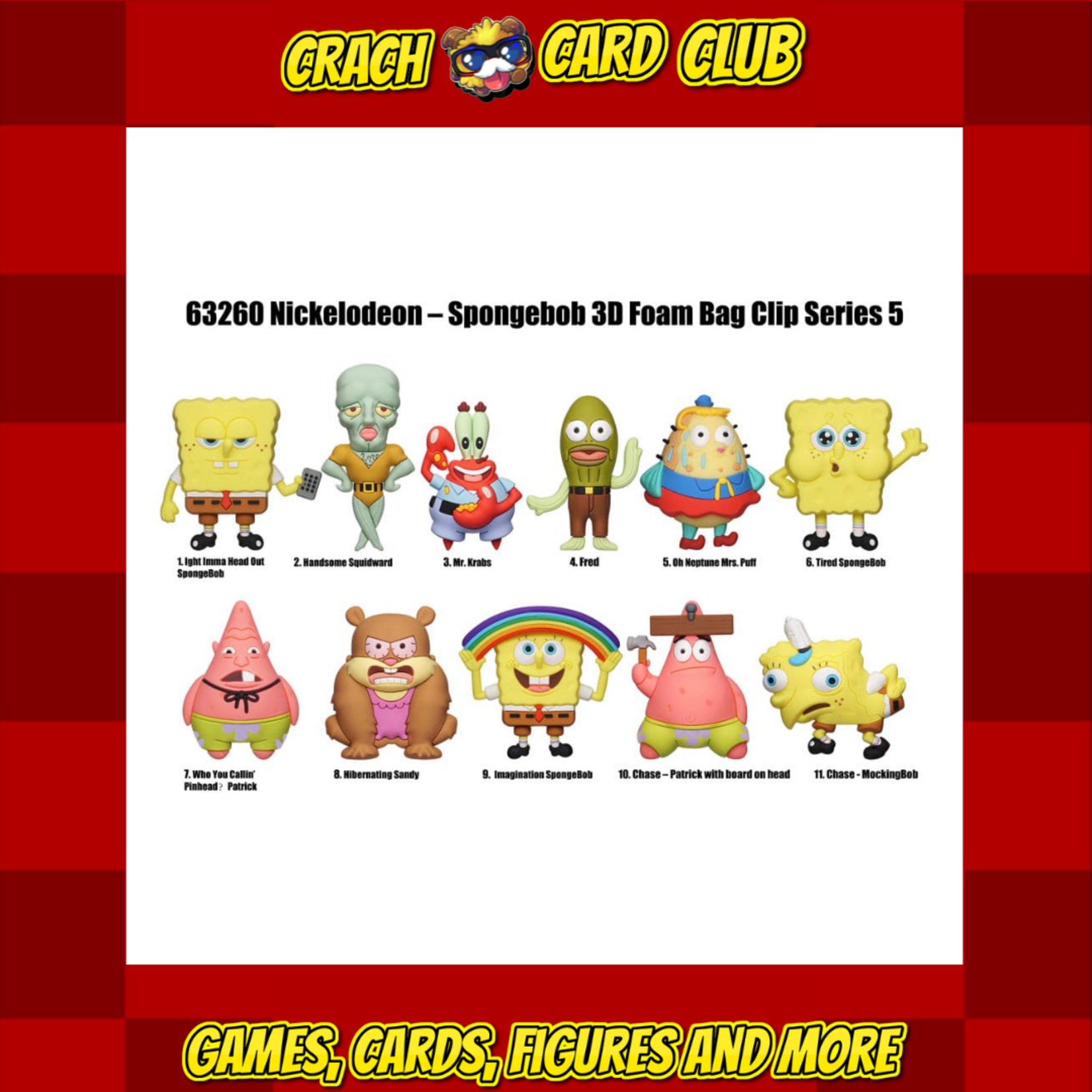 spongebob Nickelodeon Classics 3D PVC Bag Clips Series 5 SpongeBob SquarePants