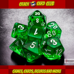 Chessex Translucent Mini-Polyhedral Green/white Dobbelsteen Set (7 stuks)