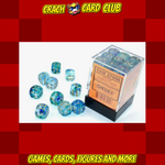 Chessex Chessex 12mm d6 Blocks - Nebula TM 12mm d6 Oceanic/gold Luminary Dice Block™ (36 dice)