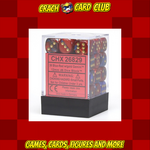 Chessex Chessex Gemini 12mm d6 Dice Blocks with pips Dice Blocks (36 Dice) - Blue-Red w/gold