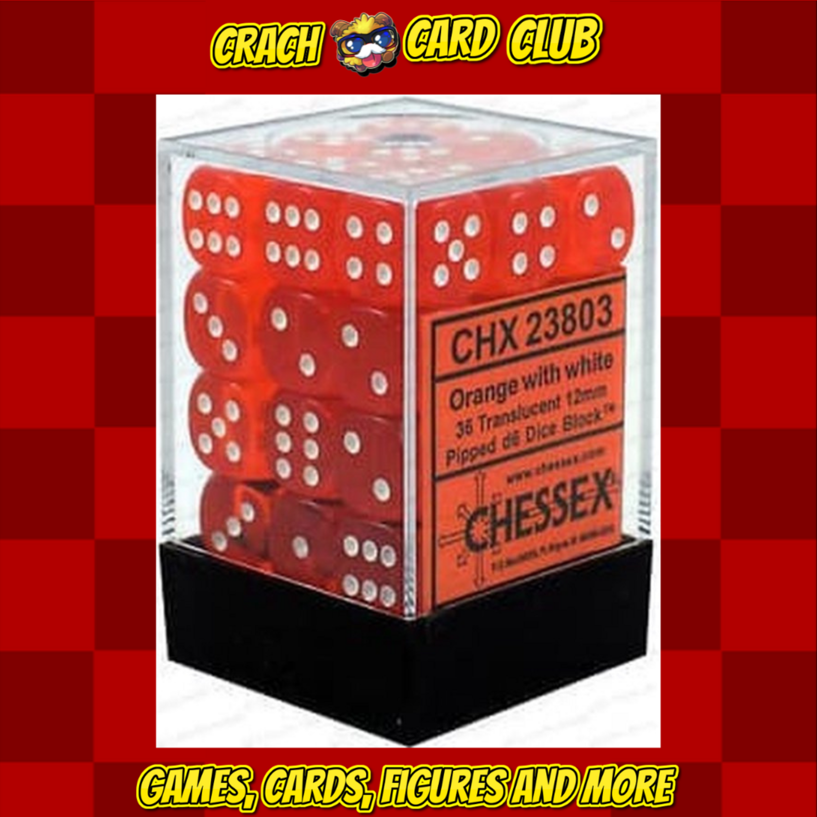 Chessex Chessex 12mm d6 Blocks - Nebula TM 12mm d6 Red/silver Luminary Dice Block™ (36 dice)