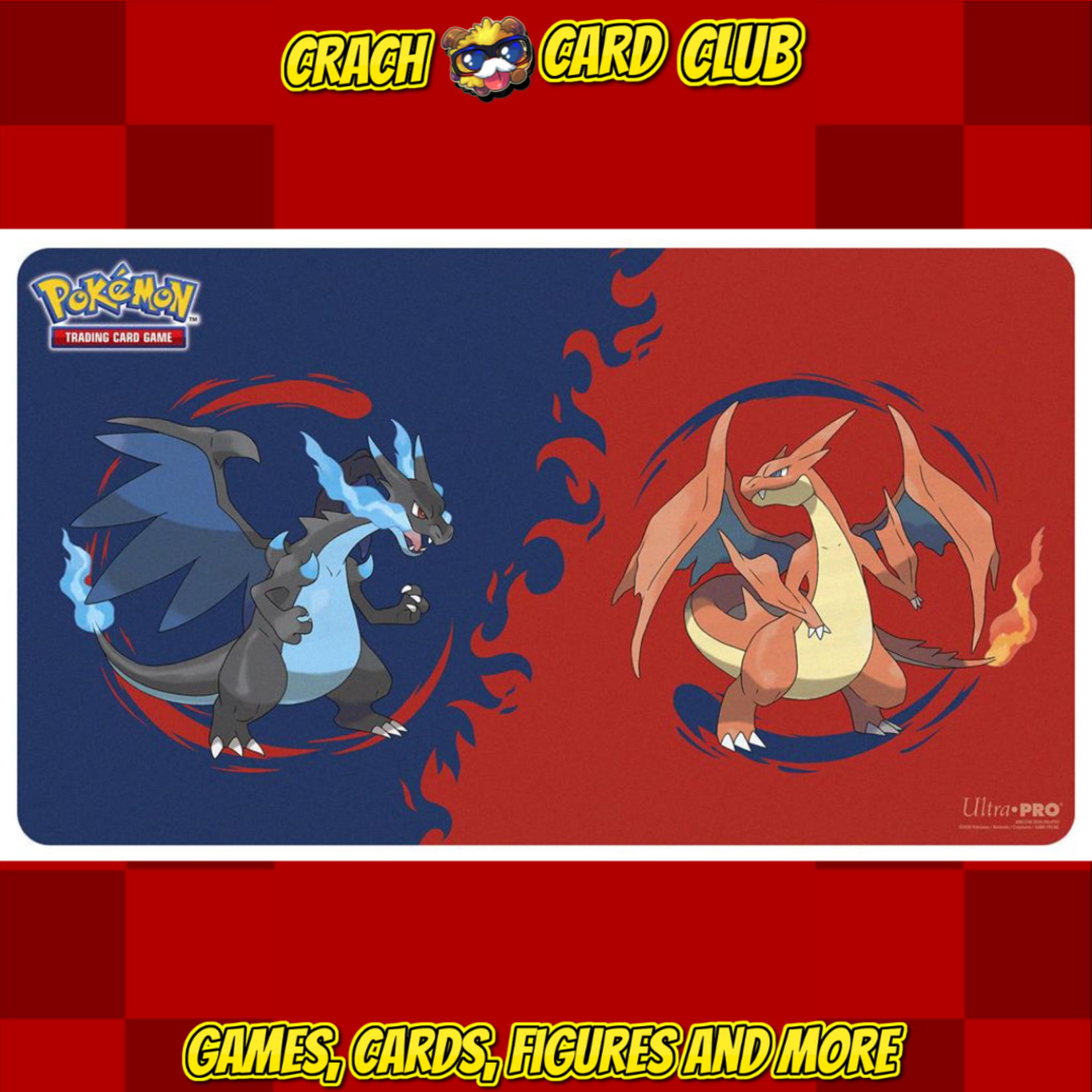 Pokemon UP - Mega Charizard X and Mega Charizard Y Playmat for the Pokémon Trading Card Game
